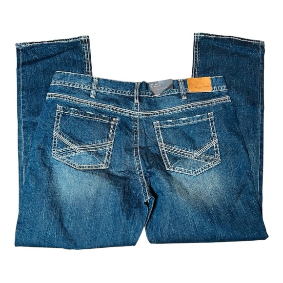 NWT Warehouse Blue Dark Wash Denim Relaxed Straight Leg Jeans men’s size 42 - Picture 2 of 12